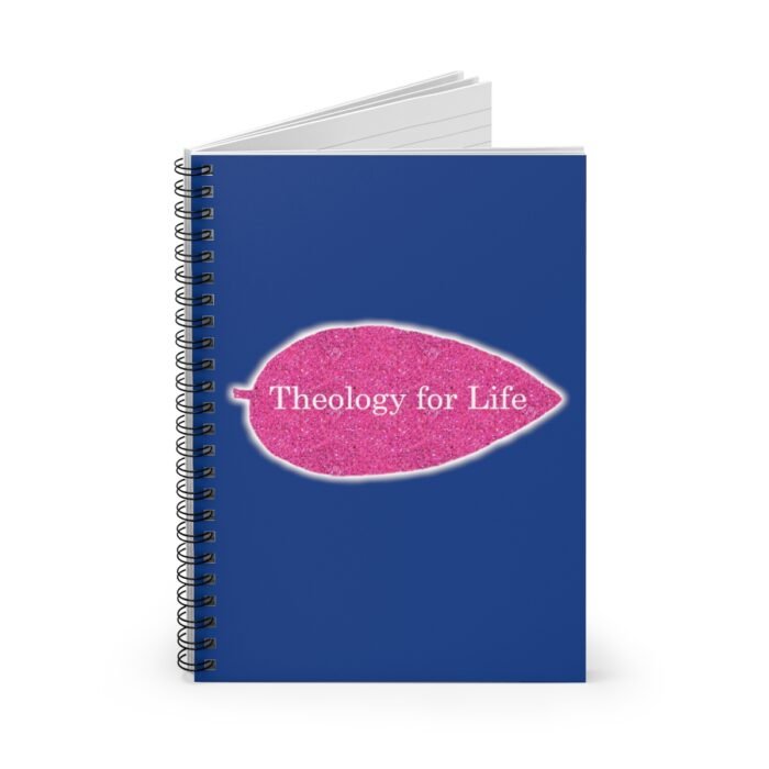 Theology for Life - Hot Pink Glitter and Dark Blue - Spiral Notebook - Ruled Line 1