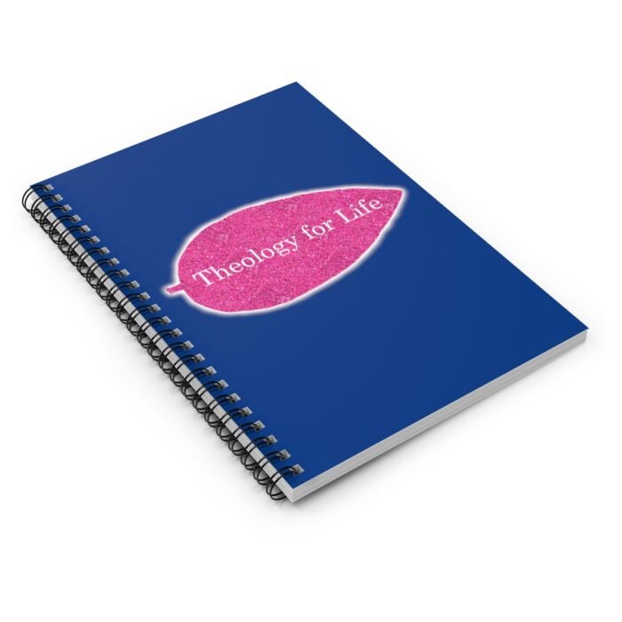 Theology for Life - Hot Pink Glitter and Dark Blue - Spiral Notebook - Ruled Line 3