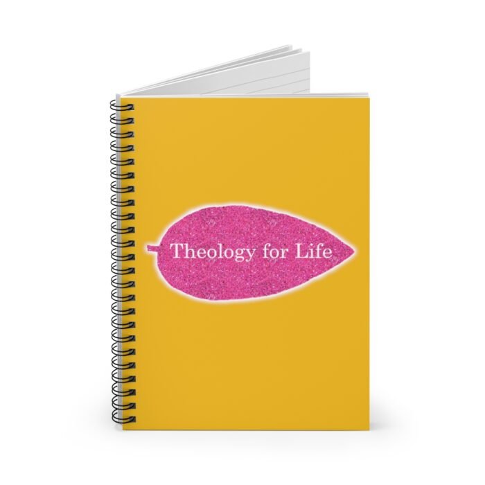 Theology for Life - Hot Pink Glitter and Goldenrod - Spiral Notebook - Ruled Line 1