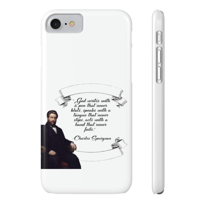 Spurgeon - God Writes with a Pen that Never Blots - White iPhone Slim Phone Case Options 31
