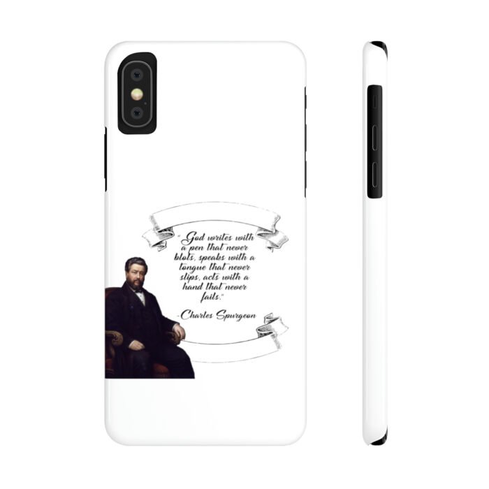 Spurgeon - God Writes with a Pen that Never Blots - White iPhone Slim Phone Case Options 28
