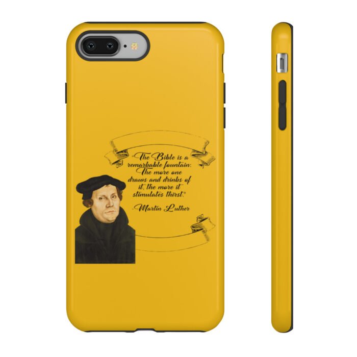 The Bible is a Remarkable Fountain - Martin Luther - Yellow - iPhone Tough Cases 36