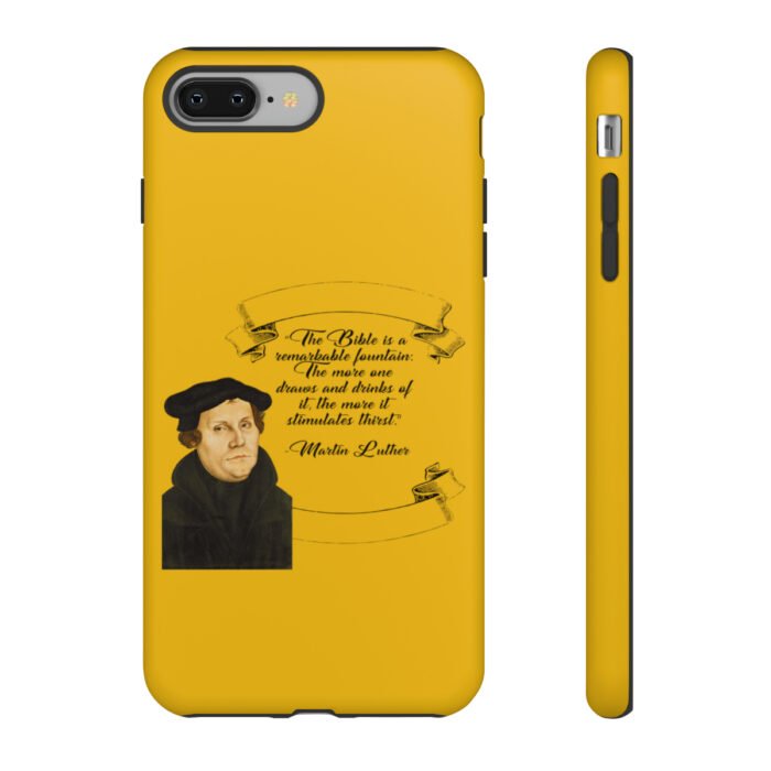 The Bible is a Remarkable Fountain - Martin Luther - Yellow - iPhone Tough Cases 37
