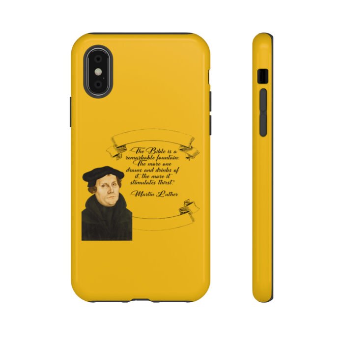 The Bible is a Remarkable Fountain - Martin Luther - Yellow - iPhone Tough Cases 26