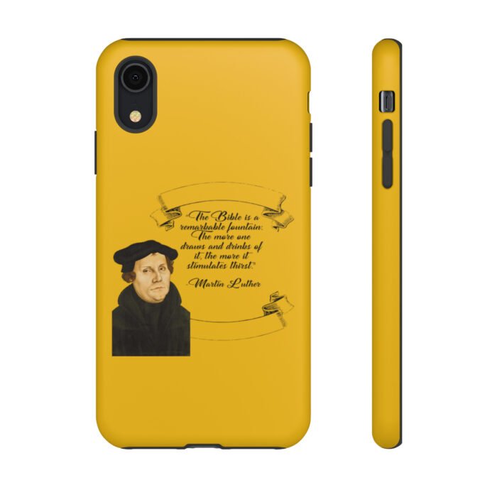 The Bible is a Remarkable Fountain - Martin Luther - Yellow - iPhone Tough Cases 29