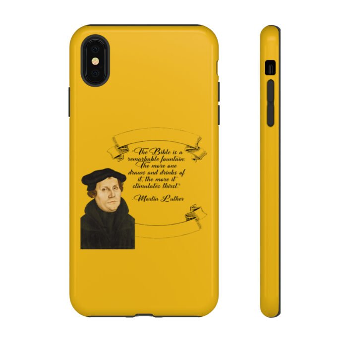 The Bible is a Remarkable Fountain - Martin Luther - Yellow - iPhone Tough Cases 32