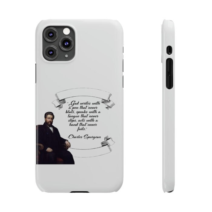 Spurgeon - God Writes with a Pen that Never Blots - White iPhone Slim Phone Case Options 20