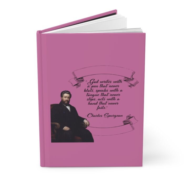 Spurgeon - God Writes with a Pen that Never Blots - Pink Hardcover Journal Matte 1