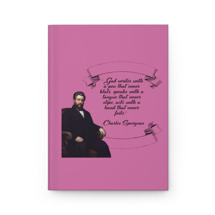Spurgeon - God Writes with a Pen that Never Blots - Pink Hardcover Journal Matte 2
