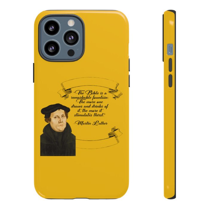 The Bible is a Remarkable Fountain - Martin Luther - Yellow - iPhone Tough Cases 8