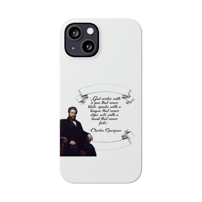 Spurgeon - God Writes with a Pen that Never Blots - White iPhone Slim Phone Case Options 36