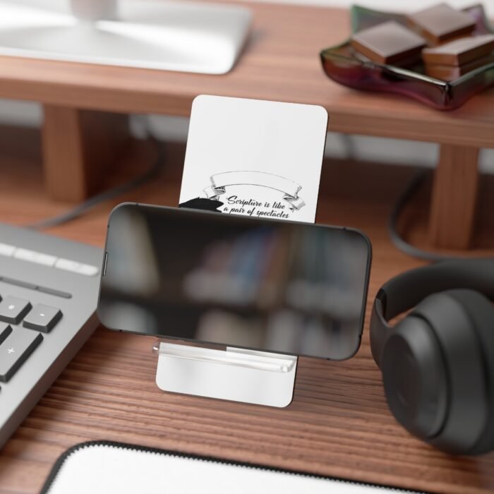 Scripture is Like a Pair of Spectacles - Calvin - White Mobile Display Stand for Smartphones 4