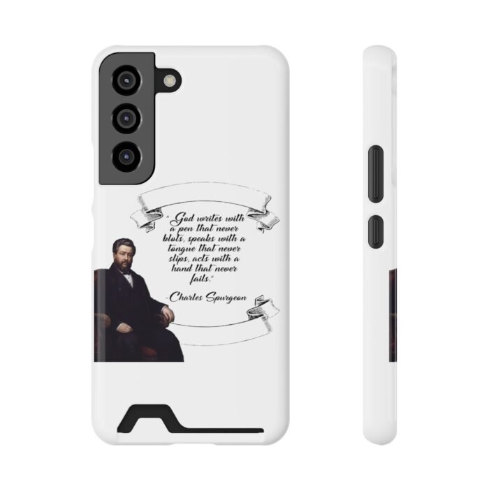 Spurgeon - God Writes with a Pen that Never Blots - White Samsung Galaxy S21- S22 Case with Card Holder 5