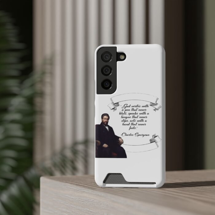 Spurgeon - God Writes with a Pen that Never Blots - White Samsung Galaxy S21- S22 Case with Card Holder 8