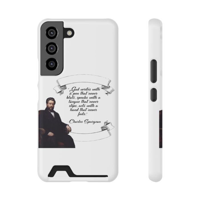 Spurgeon - God Writes with a Pen that Never Blots - White Samsung Galaxy S21- S22 Case with Card Holder 9