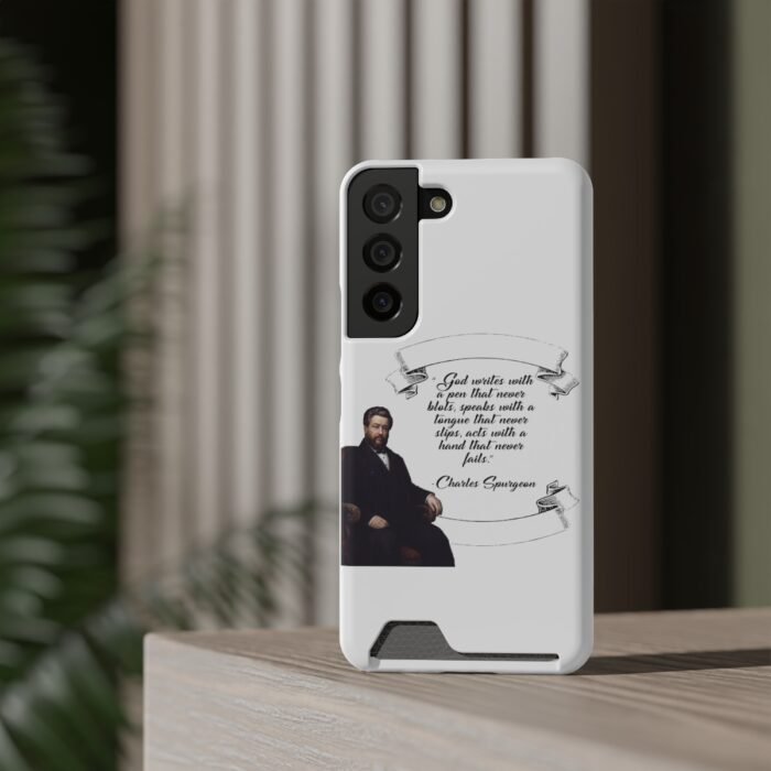 Spurgeon - God Writes with a Pen that Never Blots - White Samsung Galaxy S21- S22 Case with Card Holder 12