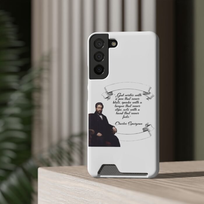 Spurgeon - God Writes with a Pen that Never Blots - White Samsung Galaxy S21- S22 Case with Card Holder 20