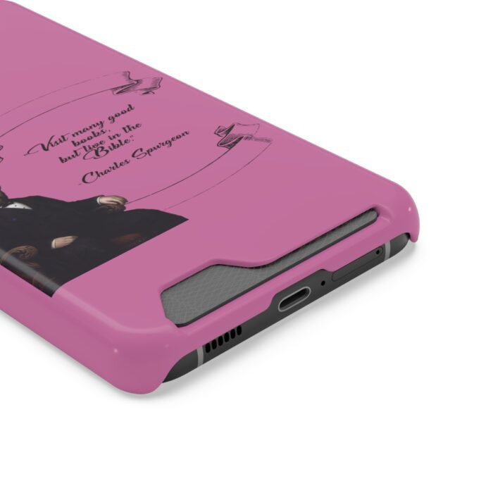 Spurgeon - Visit Many Good Books - Pink Samsung Galaxy S21- S22 Case with Card Holder 18