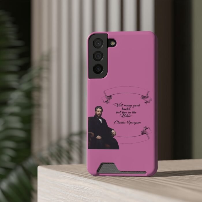 Spurgeon - Visit Many Good Books - Pink Samsung Galaxy S21- S22 Case with Card Holder 20