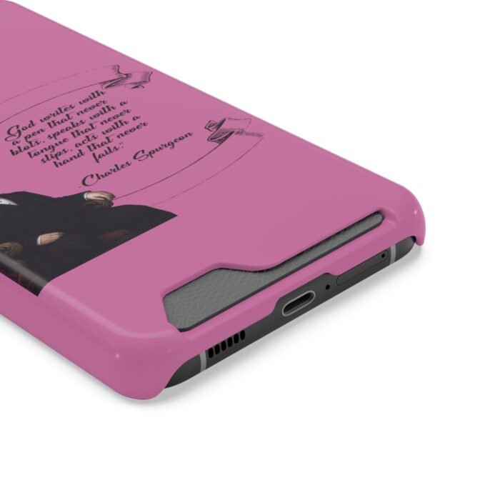 Spurgeon - God Writes with a Pen that Never Blots - Pink Samsung Galaxy S21- S22 Case with Card Holder 18