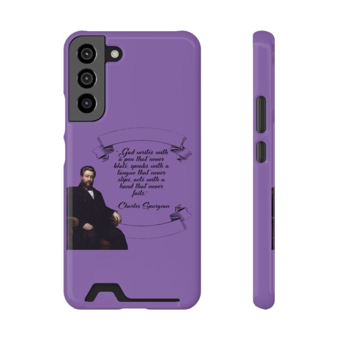 Spurgeon - God Writes with a Pen that Never Blots - Purple Samsung Galaxy S21- S22 Case with Card Holder 17