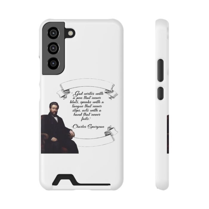 Spurgeon - God Writes with a Pen that Never Blots - White Samsung Galaxy S21- S22 Case with Card Holder 21
