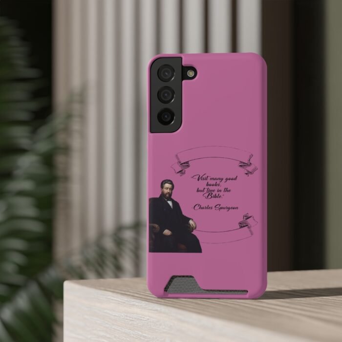 Spurgeon - Visit Many Good Books - Pink Samsung Galaxy S21- S22 Case with Card Holder 24