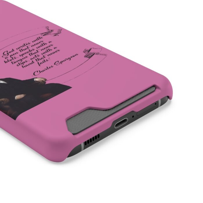 Spurgeon - God Writes with a Pen that Never Blots - Pink Samsung Galaxy S21- S22 Case with Card Holder 22