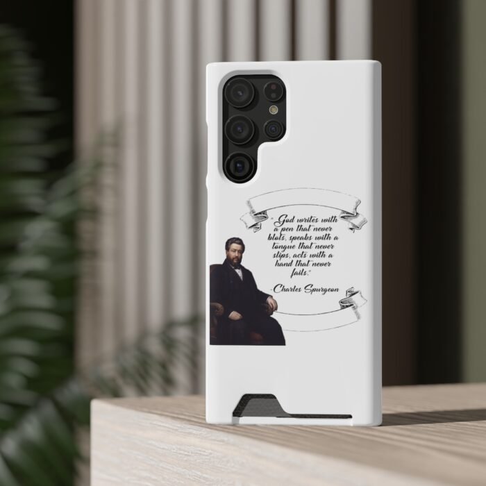 Spurgeon - God Writes with a Pen that Never Blots - White Samsung Galaxy S21- S22 Case with Card Holder 36