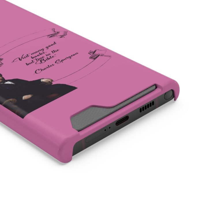 Spurgeon - Visit Many Good Books - Pink Samsung Galaxy S21- S22 Case with Card Holder 34