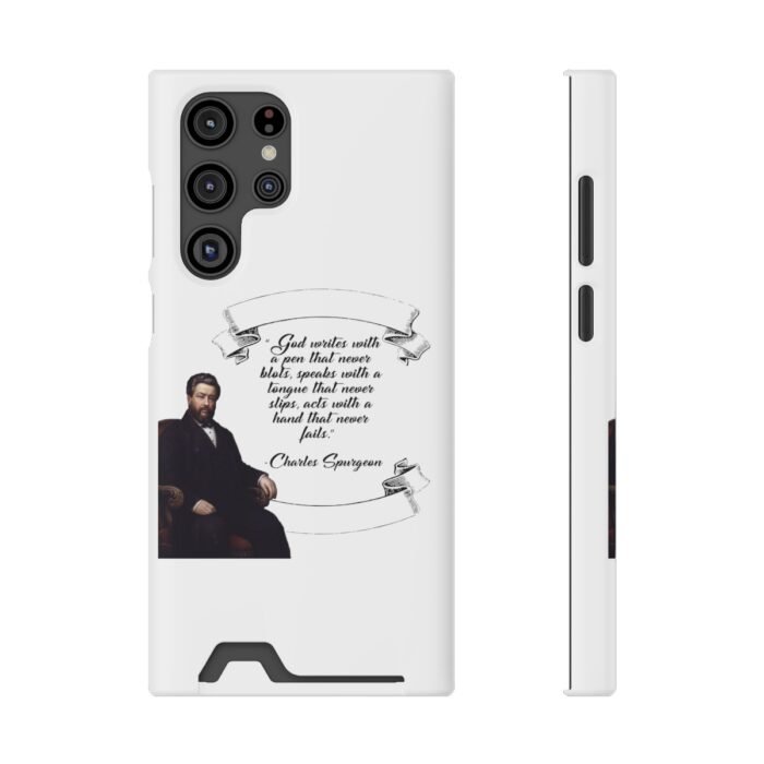 Spurgeon - God Writes with a Pen that Never Blots - White Samsung Galaxy S21- S22 Case with Card Holder 37