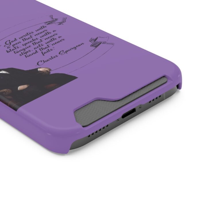 Spurgeon - God Writes with a Pen that Never Blots - Purple iPhone 13 Case with Card Holder 22