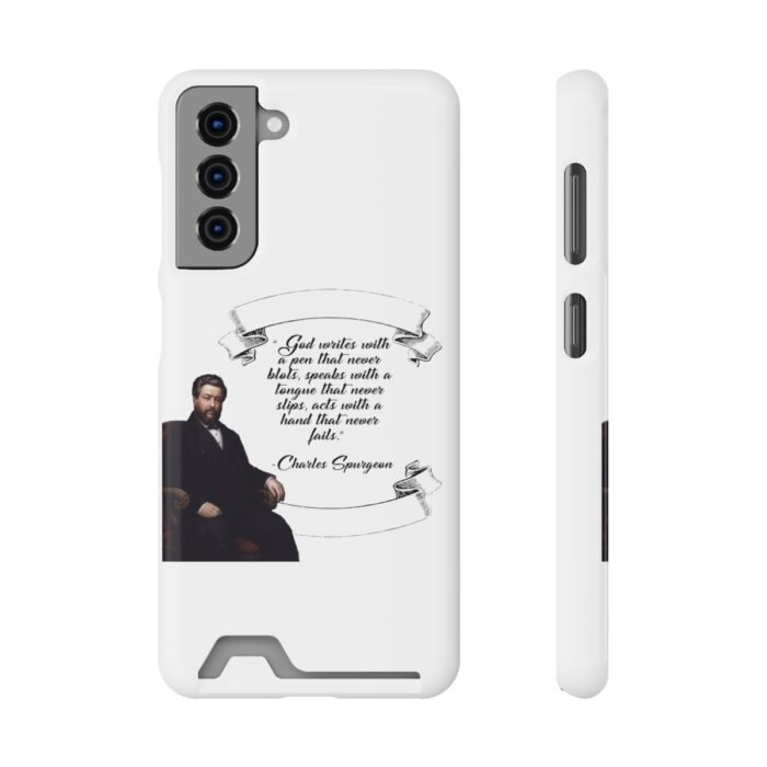 Spurgeon - God Writes with a Pen that Never Blots - White Samsung Galaxy S21- S22 Case with Card Holder 49