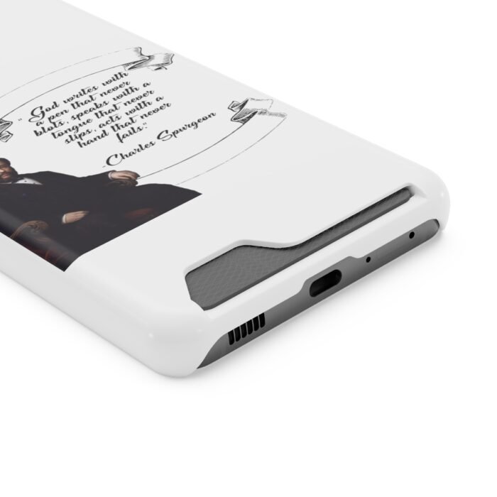 Spurgeon - God Writes with a Pen that Never Blots - White Samsung Galaxy S21- S22 Case with Card Holder 50