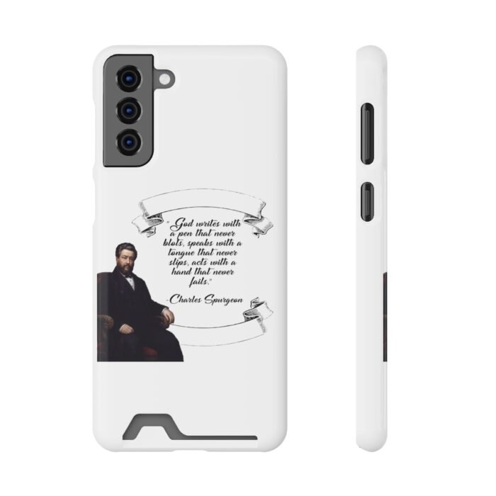 Spurgeon - God Writes with a Pen that Never Blots - White Samsung Galaxy S21- S22 Case with Card Holder 65