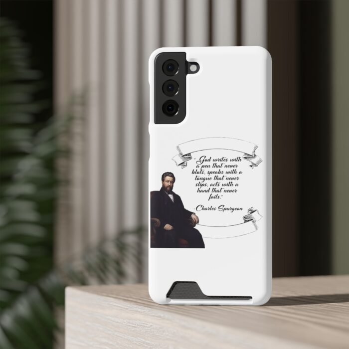 Spurgeon - God Writes with a Pen that Never Blots - White Samsung Galaxy S21- S22 Case with Card Holder 68