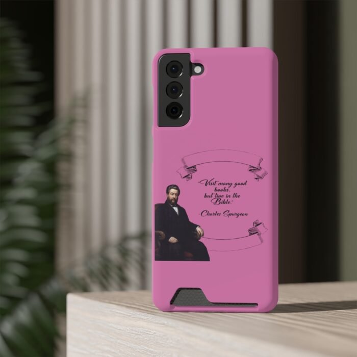 Spurgeon - Visit Many Good Books - Pink Samsung Galaxy S21- S22 Case with Card Holder 68
