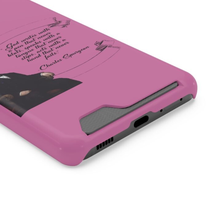 Spurgeon - God Writes with a Pen that Never Blots - Pink Samsung Galaxy S21- S22 Case with Card Holder 66