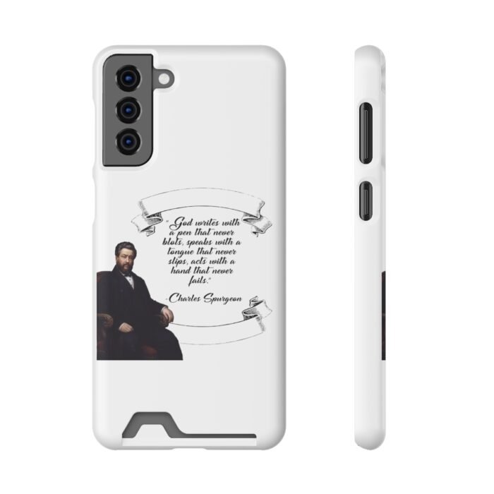 Spurgeon - God Writes with a Pen that Never Blots - White Samsung Galaxy S21- S22 Case with Card Holder 69