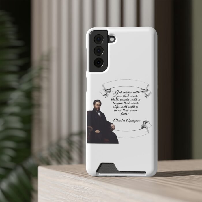 Spurgeon - God Writes with a Pen that Never Blots - White Samsung Galaxy S21- S22 Case with Card Holder 72