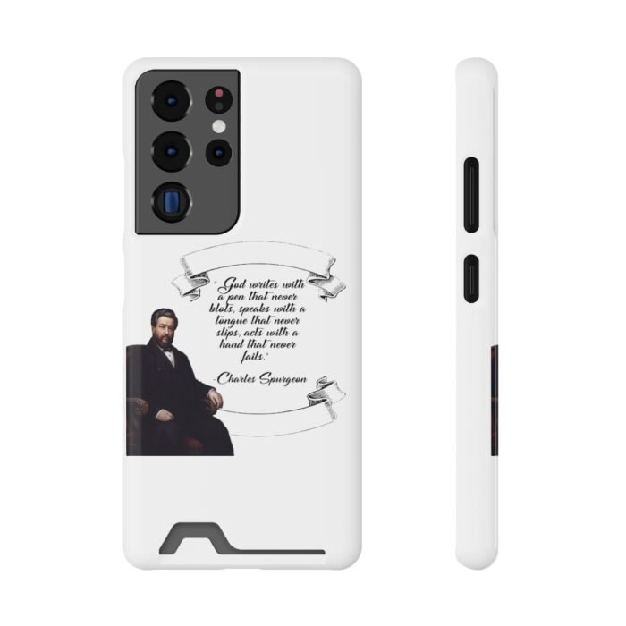 Spurgeon - God Writes with a Pen that Never Blots - White Samsung Galaxy S21- S22 Case with Card Holder 81