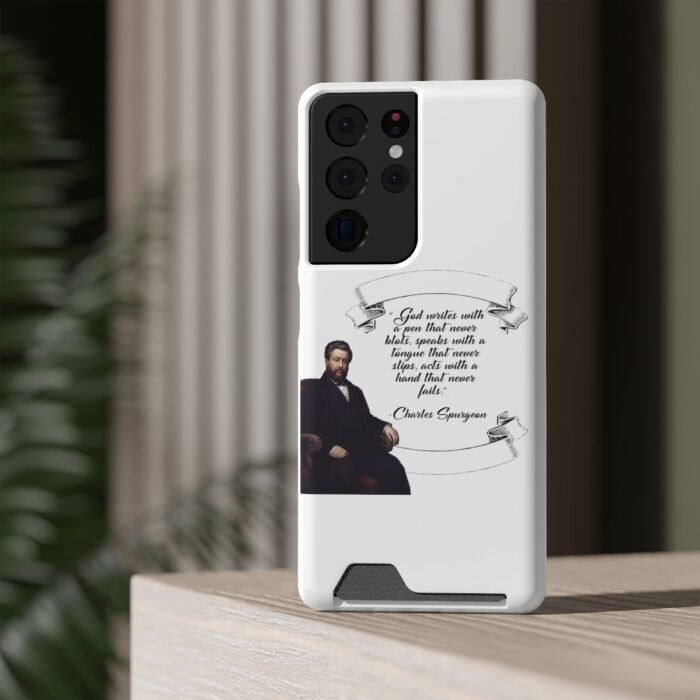 Spurgeon - God Writes with a Pen that Never Blots - White Samsung Galaxy S21- S22 Case with Card Holder 84