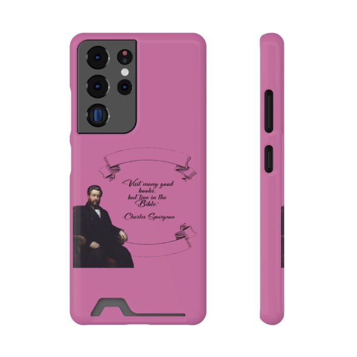 Spurgeon - Visit Many Good Books - Pink Samsung Galaxy S21- S22 Case with Card Holder 81