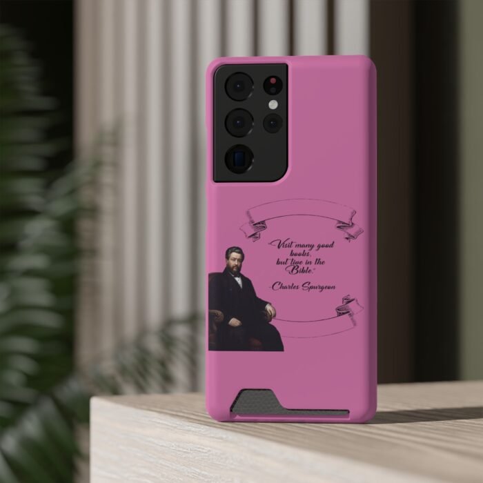 Spurgeon - Visit Many Good Books - Pink Samsung Galaxy S21- S22 Case with Card Holder 84