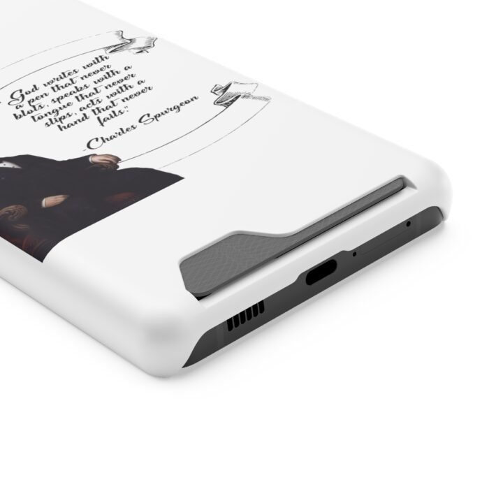 Spurgeon - God Writes with a Pen that Never Blots - White Samsung Galaxy S21- S22 Case with Card Holder 86