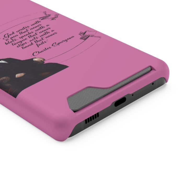 Spurgeon - God Writes with a Pen that Never Blots - Pink Samsung Galaxy S21- S22 Case with Card Holder 86