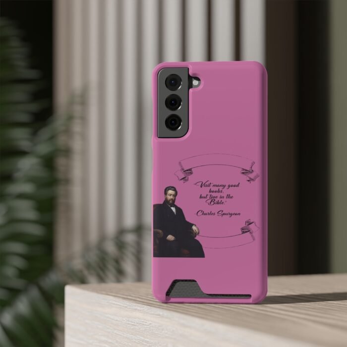 Spurgeon - Visit Many Good Books - Pink Samsung Galaxy S21- S22 Case with Card Holder 60