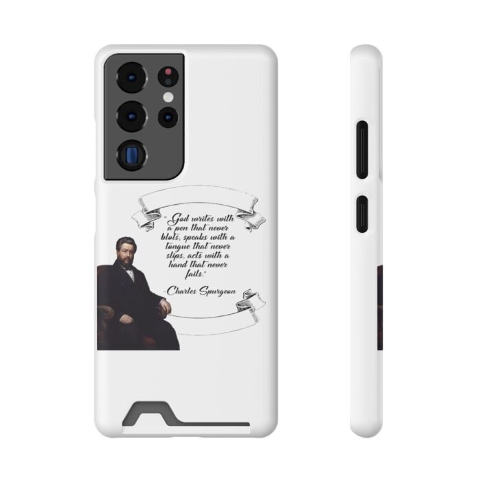 Spurgeon - God Writes with a Pen that Never Blots - White Samsung Galaxy S21- S22 Case with Card Holder 93