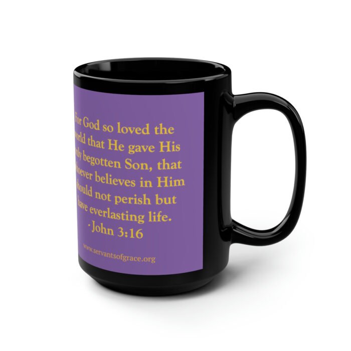Servants of Grace - John 3:16 - Purple Mug, 15oz 2