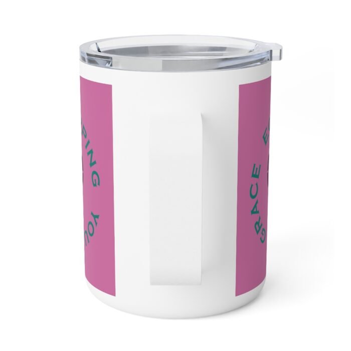 Equipping You in Grace - Pink - Insulated Coffee Mug, 10oz 3